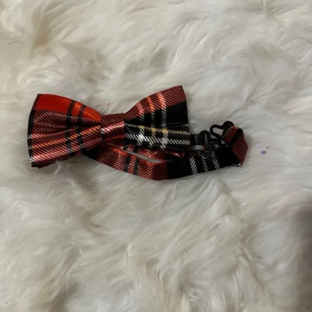 💗HOST PICK💗 Red & Black Plaid Satin Bow Tie - kids